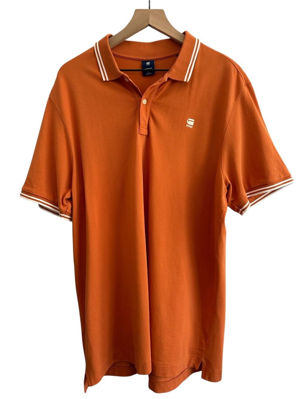 G-Star G Raw Men Polo XXL Orange Collared Short Sleeve Golf Casual Shirt